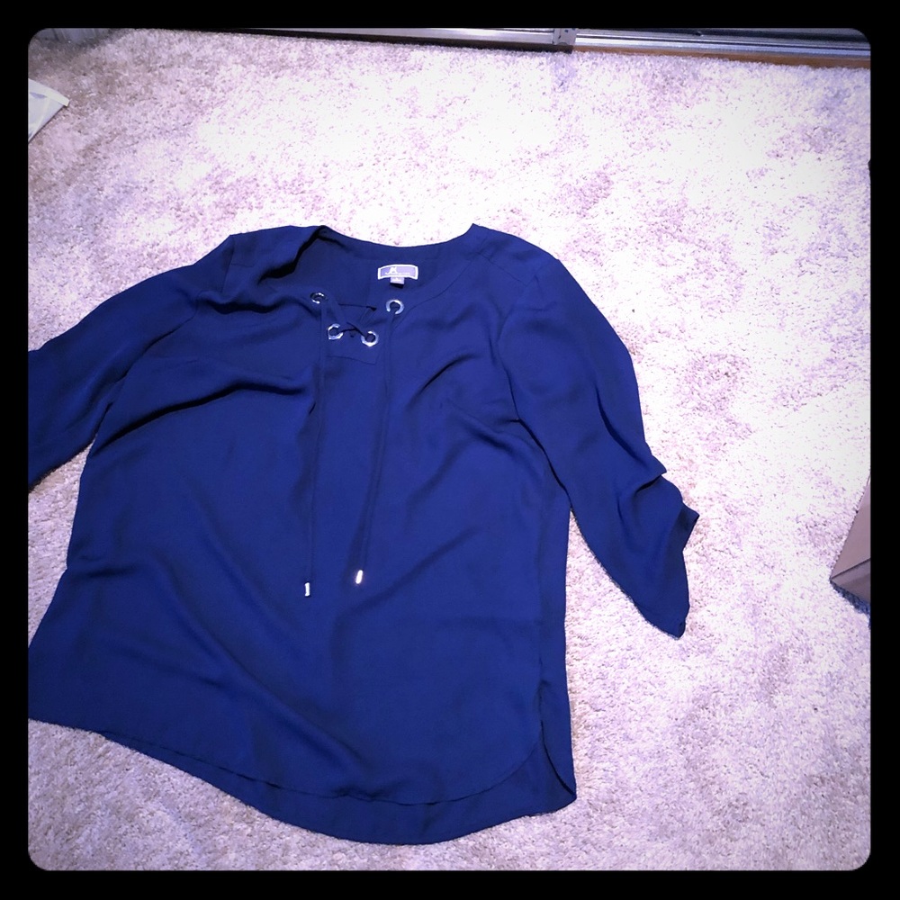 JM Collection navy blouse large